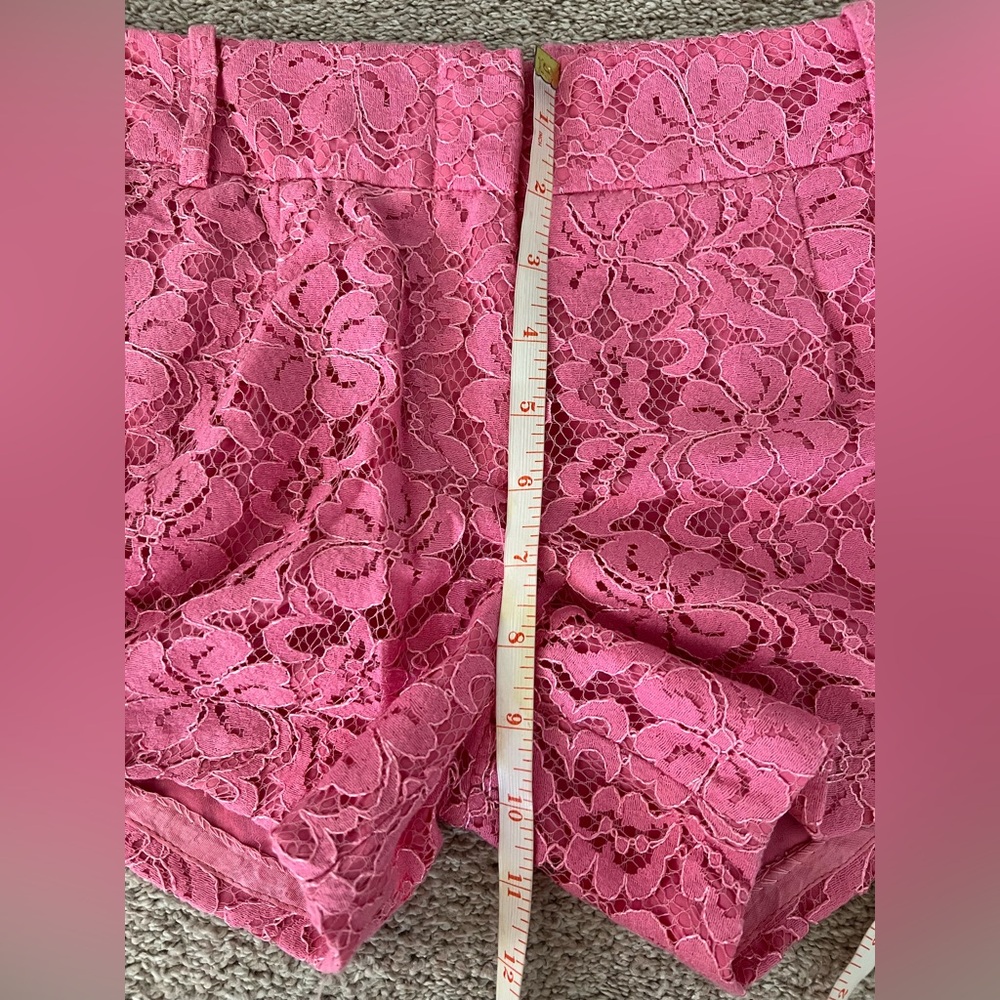 Lace High-Waist Pink Women's Shorts - Picture 14 of 14